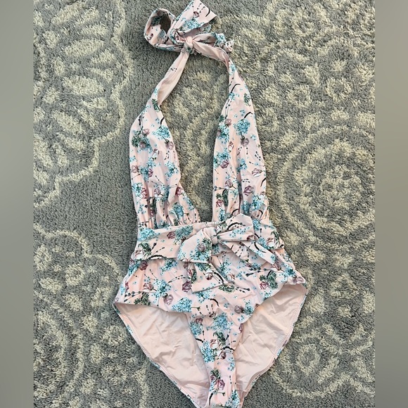 NWT WeWoreWhat Brooklyn One Piece Halter Floral Swimsuit Revolve, Medium - Picture 5 of 10